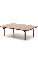 Fototapeta premium Brown wooden table with a white background