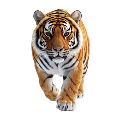 Fototapeta premium Tiger walking wildlife animal predator feline bengal nature zoo danger on transparent background