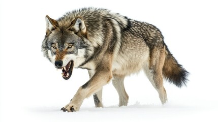 Majestic Gray Wolf in Winter: A Striking Portrait