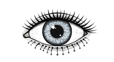 Stylized Human Eye with Eyelash Design