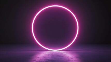 Obraz premium Neon Circle Empty Stage
