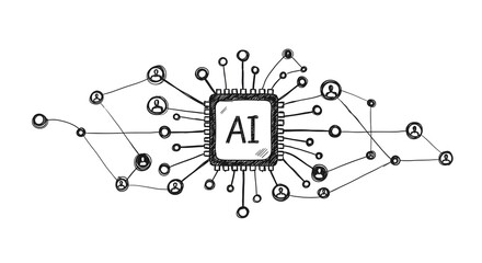 AI Chip Network Concept Illustration