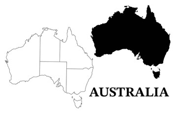 silhouette map of Australia