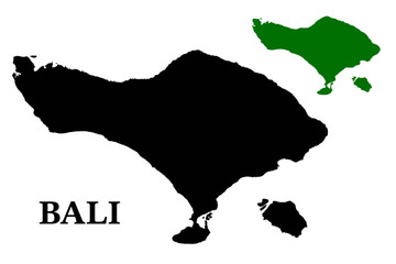 silhouette map of Bali Indonesia