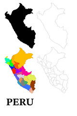 map of Peru with three model option