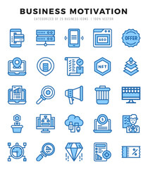 Business Motivation web icons in Two Color style.