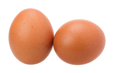 Two chicken eggs isolated, transparent PNG, PNG format, cut out