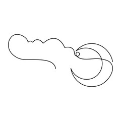 The moon one line art on a white artboard looks clean and peaceful