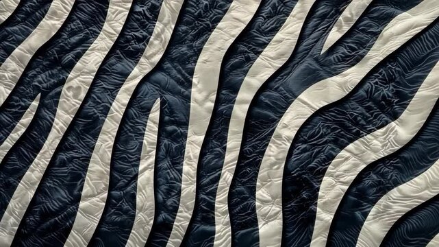 This video features a seamless zebra skin pattern in a modern artistic style, perfect for use in textiles, wallpapers, or any design project needing a touch of wild elegance.
