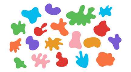 Colorful abstract doodle shapes. playful modern design. colorful vector illustration on transparent background