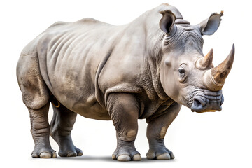 Fototapeta premium Isolated rhino rhinoceros wildlife animal mammal safari africa nature zoo endangered species