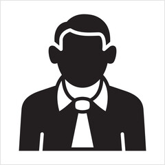 Businessman icon. Corporate male member profile avatar. Icon symbol suitable for employee, worker, account, office owner. Vector illustration
