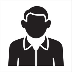 Businessman icon. Corporate male member profile avatar. Icon symbol suitable for employee, worker, account, office owner. Vector illustration