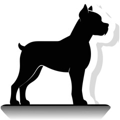 "Silhouette of a Dog Standing in Profile"