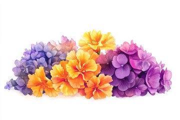 Vibrant floral arrangement of mixed hues in soft focus.