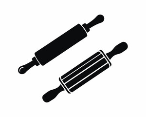 Rolling Pin Icon vector silhouette illustration isolated on white background