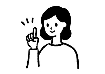 笑顔で説明する女性のベクターイラスト

