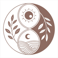 "Sun and Leaves Balanced Logo"