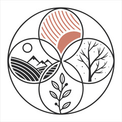 "Dreamy Abstract Nature Scene Logo"