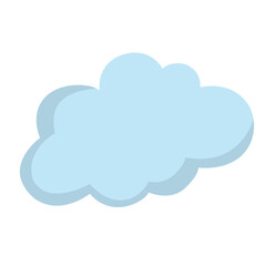An artistic light blue cloud with subtle shading, giving it a soft and fluffy appearance. Designed in a minimal style for sky, weather, and dreamy-themed creative projects.