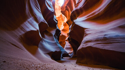 Scenic View of Antelope Canyon with Colorful Sandstone Formations

