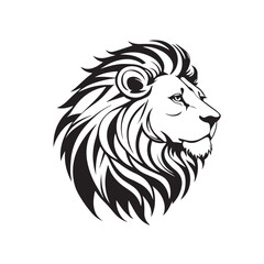 Fototapeta premium silhouette lion hade an vector icon designe