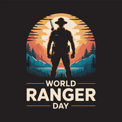 World Ranger Day Card, Poster. Vector illustration
