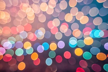 Abstract colorful bokeh design with bright pink and gold glitter lights create a festive, blurred holiday backdrop
