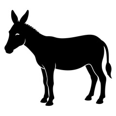 "Donkey Silhouette - Farm Animal Icon"