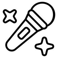 Mic party Line Icon