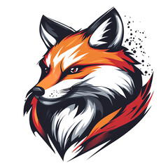 Obraz premium Majestic fiery fox portrait on transparent background a stunning wildlife illustration