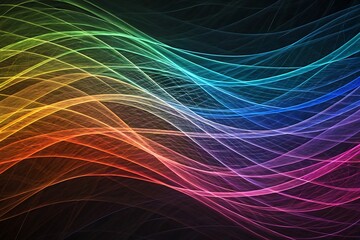 Naklejka premium Fractal light bursts in a 3D abstract design with blue and purple waves