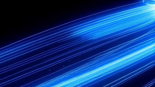 Vertical Lightstream: 3D Animation of Blue Energy in Space

