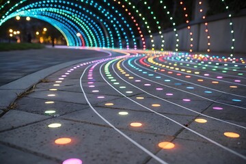 Night lights blur abstract car motion on the dark city street traffic and highway
