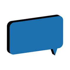 角丸吹き出し　アイソメトリック　青