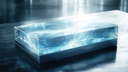 Ice block transparent cool water frozen