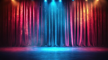 Luminous Stage Curtains: A Dramatic Backdrop for Performances