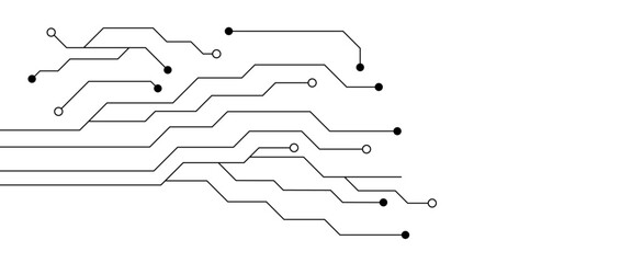 web circuit board techno banner. eps10 vector illustration. 
