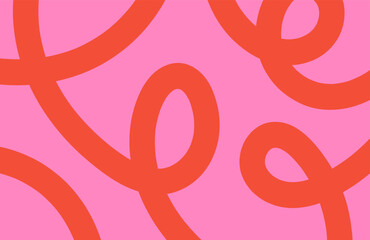 Abstract horizontal background with dynamic linear waves. Trendy vector illustration in style retro 60s, 70s. Red and pink colors