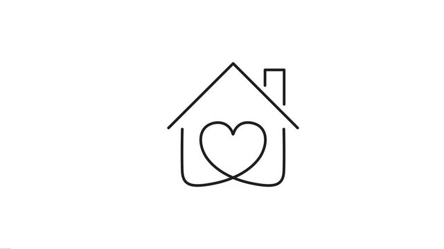 House with heart shape icon , love home symbol, Home  with heart shape icon , home house love heart favorite icon  on white background stay home 