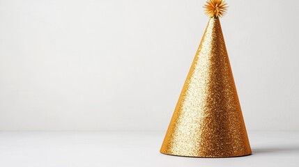 Shiny Gold Party Hat for Celebrations and Festive Occasions