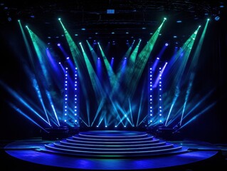 Illuminated Stage with Vibrant Lights and Modern Design for Concerts and Performances