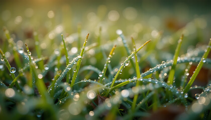 Grass with Water Drop on Blade
