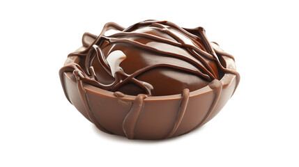 Obraz premium Molten Chocolate with a swirl isolated on a white background