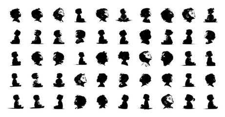 50 Baby Silhouettes – Vector Bundle