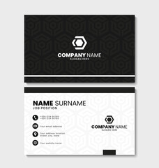 Corporate business card design template. Double sided business card layout design. Modern and simple style business card. Vector illustration