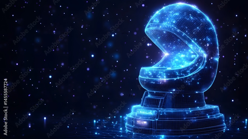 Aufkleber futuristic astronaut helmet on a pedestal. a captivating vision of space exploration and advanced te