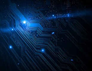 Obraz premium Circuit Board's Electric Dance: A Glimpse into the Digital Heart