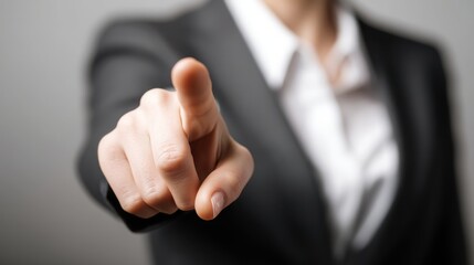 Individual pointing a finger to emphasize a refined conviction and belief in market dynamics and trends