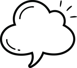 Fototapeta premium black and white speech bubble cloud icon